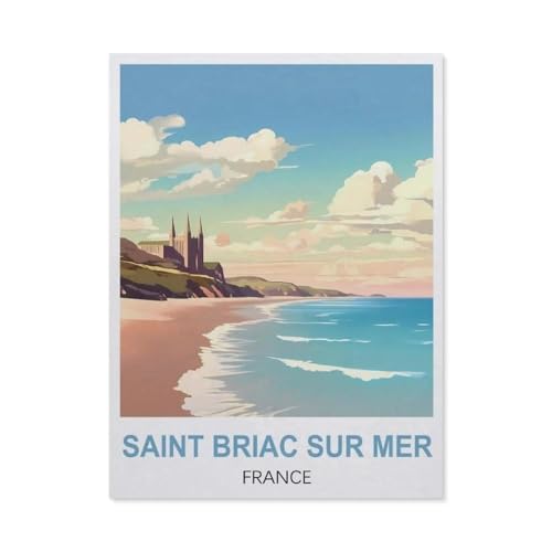 EL31 Landschaftspuzzle, zum Selbermachen, Saint Briac Sur Mer Frankreich, Kreativitätsspielzeug für Kinder und Erwachsene (50 x 70 cm), 1000 Teile von YYHMKBYY