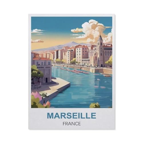 EL35 Puzzle, Marseille, Frankreich, klassisches Puzzle, DIY-Set, Holzspielzeug, einzigartiges Geschenk, Heimdekoration (75 x 50 cm), 1000 Teile von YYHMKBYY