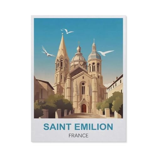 EL96 Puzzle, 1000 Teile, Heiliger Emilion, Frankreich, Papier-Kinderspielzeug, Dekompressionsspiel (38 x 26 cm) von YYHMKBYY