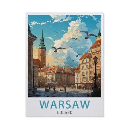 EX14 Warschau, Polen, Puzzle, 1000 Teile, Papierpuzzle, Lernspielzeug, Familien-Dekompressionsspiel (50 x 70 cm) von YYHMKBYY