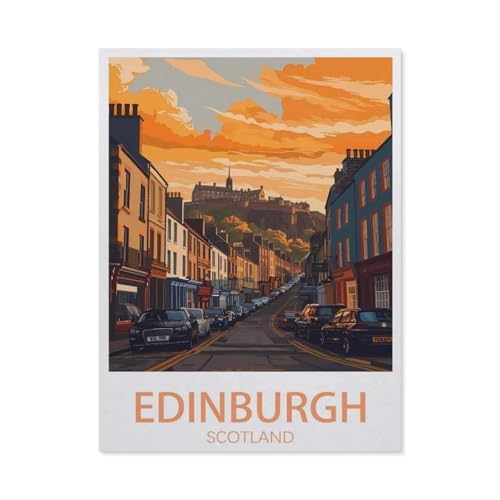 Edinburgh, Schottland, Sonnenuntergang，Puzzle 1000 Teile Holz Puzzle Geeignet Für Erwachsene Kinder Familien Stressabbau Puzzlespiele（75x50cm）-DW93 von YYHMKBYY