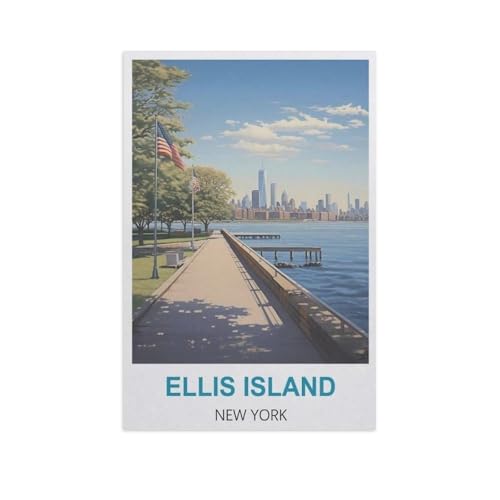 Ellis Island, New York，Papier Puzzle 1000 Teile Spielzeug Für Erwachsene Dekompressionsspiel（50x70cm）-GG52 von YYHMKBYY