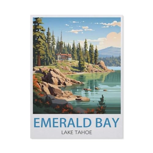 Emerald Bay Lake Tahoe，3D Puzzle 1000 Stück, Holz Montiert DIY Puzzle Montage Spielzeug Für Kinder, Holz Puzzle Holz Geschenk（75x50cm）-AY66 von YYHMKBYY