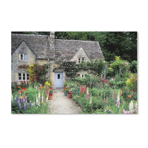 Englischer Bauerngarten，Puzzles 1000 Teile für Erwachsene, Klassische Puzzle Kinder Puzzle Herausfordernde Und Schwierige Rätsel für Erwachsene Und Jugendliche（38x26cm）-E56 von YYHMKBYY