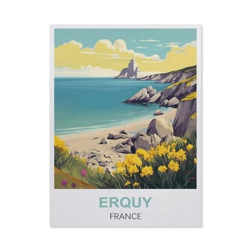 Erquy, Frankreich，Puzzle 1000 Teile Holz Puzzle Geeignet Für Erwachsene Kinder Familien Stressabbau Puzzlespiele（75x50cm）-EM32 von YYHMKBYY