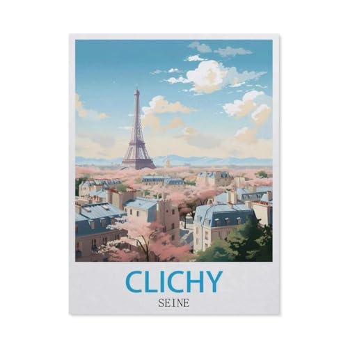 Erwachsene Kinder Puzzles 1000 Teile Puzzle，Clichy Seine，einfaches Puzzle Spiel Rolle Puzzle Bildung Spielzeug Spiel Familie Dekoration（50x70cm）-GO70 von YYHMKBYY