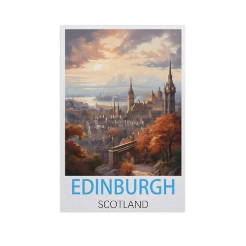 Erwachsene Kinder Puzzles 1000 Teile Puzzle，Edinburgh Schottland，einfaches Puzzle Spiel Rolle Puzzle Bildung Spielzeug Spiel Familie Dekoration（75x50cm）-FS71 von YYHMKBYY