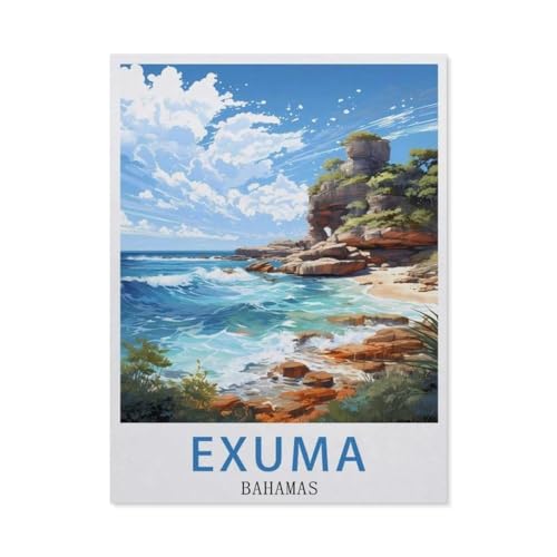 Erwachsene Kinder Puzzles 1000 Teile Puzzle，Exuma Bahamas，einfaches Puzzle Spiel Rolle Puzzle Bildung Spielzeug Spiel Familie Dekoration（50x70cm）-BA22 von YYHMKBYY