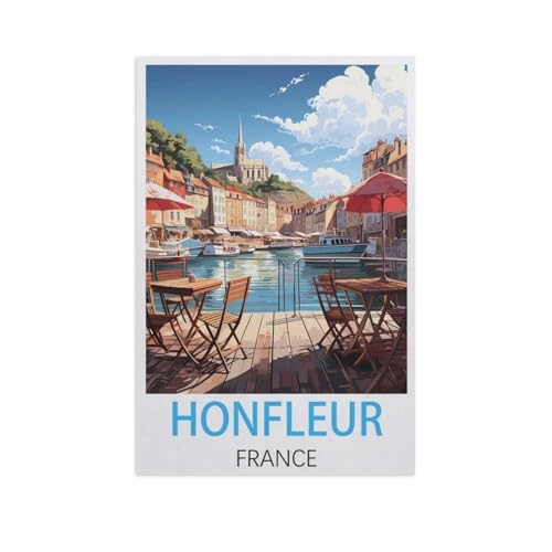 Erwachsene Kinder Puzzles 1000 Teile Puzzle，Honfleur Frankreich，einfaches Puzzle Spiel Rolle Puzzle Bildung Spielzeug Spiel Familie Dekoration（75x50cm）-FR25 von YYHMKBYY