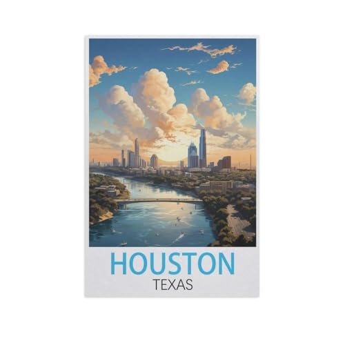 Erwachsene Kinder Puzzles 1000 Teile Puzzle，Houston Texas，einfaches Puzzle Spiel Rolle Puzzle Bildung Spielzeug Spiel Familie Dekoration（38x26cm）-FP76 von YYHMKBYY