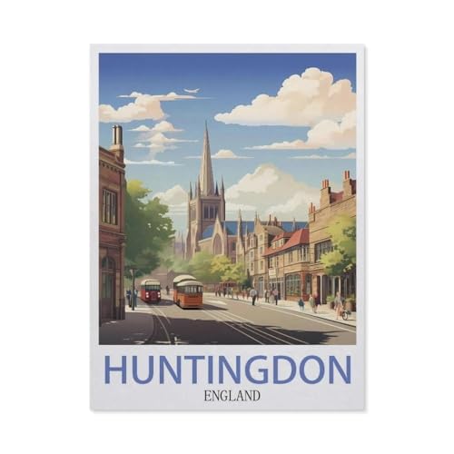 Erwachsene Kinder Puzzles 1000 Teile Puzzle，Huntingdon, England，einfaches Puzzle Spiel Rolle Puzzle Bildung Spielzeug Spiel Familie Dekoration（38x26cm）-DJ84 von YYHMKBYY
