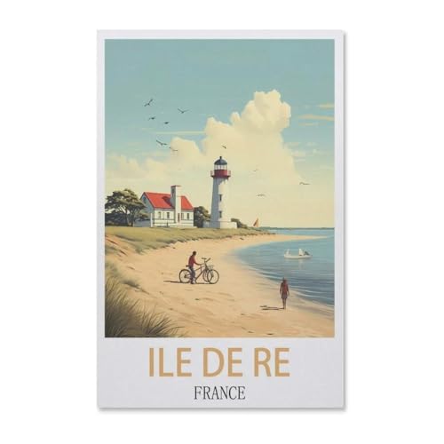 Erwachsene Kinder Puzzles 1000 Teile Puzzle，ILE De Re Frankreich，einfaches Puzzle Spiel Rolle Puzzle Bildung Spielzeug Spiel Familie Dekoration（50x70cm）-AB100 von YYHMKBYY