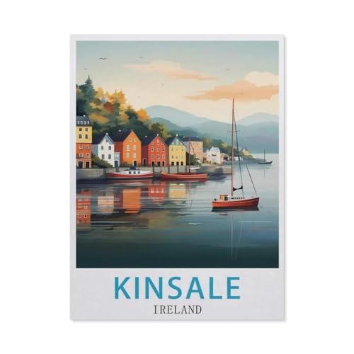 Erwachsene Kinder Puzzles 1000 Teile Puzzle，Kinsale Irland Vintage-Reiseposter，einfaches Puzzle Spiel Rolle Puzzle Bildung Spielzeug Spiel Familie Dekoration（38x26cm）-BA95 von YYHMKBYY