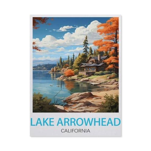 Erwachsene Kinder Puzzles 1000 Teile Puzzle，Lake Arrowhead，einfaches Puzzle Spiel Rolle Puzzle Bildung Spielzeug Spiel Familie Dekoration（75x50cm）-BR10 von YYHMKBYY