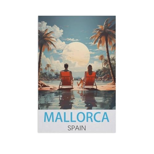 Erwachsene Kinder Puzzles 1000 Teile Puzzle，Mallorca Spanien，einfaches Puzzle Spiel Rolle Puzzle Bildung Spielzeug Spiel Familie Dekoration（75x50cm）-FQ52 von YYHMKBYY