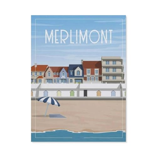 Erwachsene Kinder Puzzles 1000 Teile Puzzle，Merlimont Beach Frankreich，einfaches Puzzle Spiel Rolle Puzzle Bildung Spielzeug Spiel Familie Dekoration（75x50cm）-BO15 von YYHMKBYY