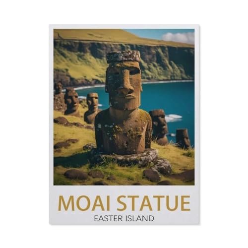 Erwachsene Kinder Puzzles 1000 Teile Puzzle，Moai Statue Osterinsel，einfaches Puzzle Spiel Rolle Puzzle Bildung Spielzeug Spiel Familie Dekoration（75x50cm）-BB71 von YYHMKBYY