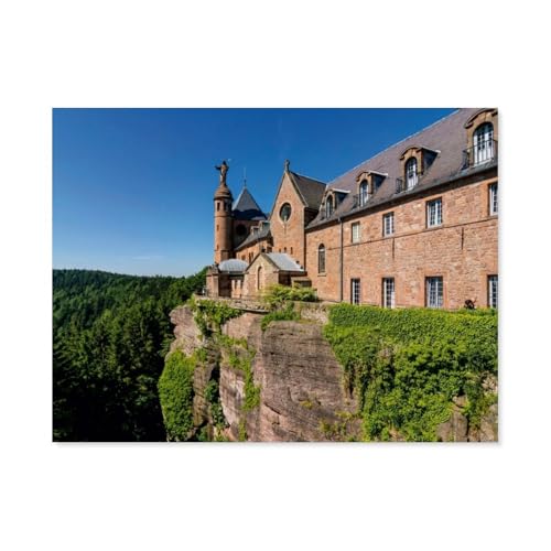 Erwachsene Kinder Puzzles 1000 Teile Puzzle，Mont-Sainte-Odile，einfaches Puzzle Spiel Rolle Puzzle Bildung Spielzeug Spiel Familie Dekoration（75x50cm）-AR28 von YYHMKBYY