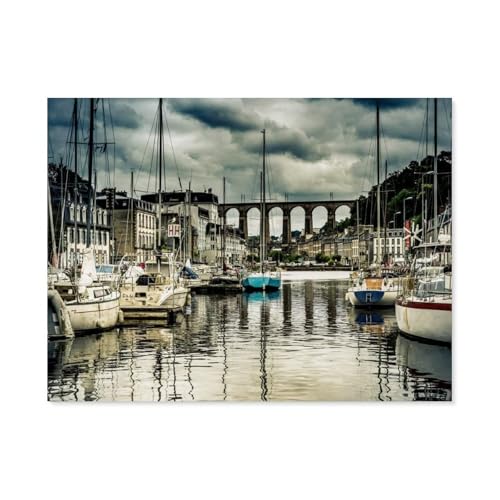 Erwachsene Kinder Puzzles 1000 Teile Puzzle，Morlaix，einfaches Puzzle Spiel Rolle Puzzle Bildung Spielzeug Spiel Familie Dekoration（75x50cm）-AO36 von YYHMKBYY