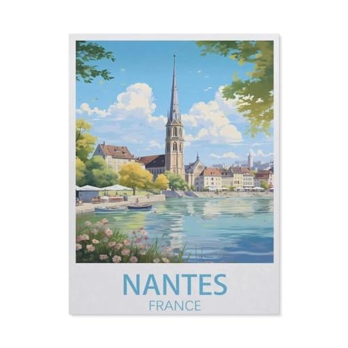 Erwachsene Kinder Puzzles 1000 Teile Puzzle，Nantes France，einfaches Puzzle Spiel Rolle Puzzle Bildung Spielzeug Spiel Familie Dekoration（75x50cm）-BR83 von YYHMKBYY