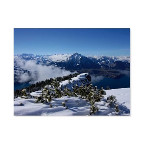 Erwachsene Kinder Puzzles 1000 Teile Puzzle，Niederhorn, Berner Oberland, Schweiz，einfaches Puzzle Spiel Rolle Puzzle Bildung Spielzeug Spiel Familie Dekoration（50x70cm）-AP9 von YYHMKBYY