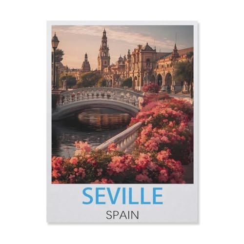 Erwachsene Kinder Puzzles 1000 Teile Puzzle，Sevilla, Spanien，einfaches Puzzle Spiel Rolle Puzzle Bildung Spielzeug Spiel Familie Dekoration（38x26cm）-FM84 von YYHMKBYY