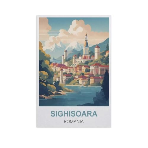 Erwachsene Kinder Puzzles 1000 Teile Puzzle，Sighisoara, Rumänien，einfaches Puzzle Spiel Rolle Puzzle Bildung Spielzeug Spiel Familie Dekoration（75x50cm）-FX12 von YYHMKBYY