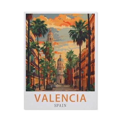 YYHMKBYY Erwachsene Kinder Puzzles 1000 Teile Puzzle, Spanien Valencia, Holz, Jigsaw, Retro, 1000 Stück, 1000 Teile, 1 Set, 75x50cm, 8 Jahre und älter von YYHMKBYY