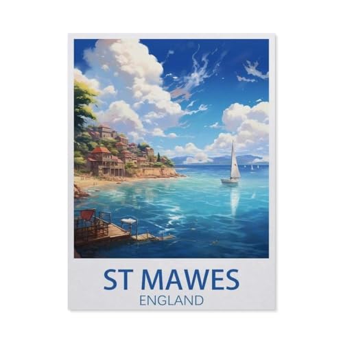 Erwachsene Kinder Puzzles 1000 Teile Puzzle，St. Mawes England，einfaches Puzzle Spiel Rolle Puzzle Bildung Spielzeug Spiel Familie Dekoration（38x26cm）-AT62 von YYHMKBYY