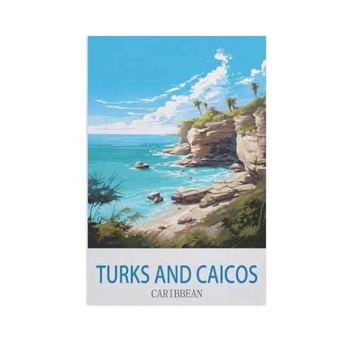 Erwachsene Kinder Puzzles 1000 Teile Puzzle，Turks and Caicos, Karibik，einfaches Puzzle Spiel Rolle Puzzle Bildung Spielzeug Spiel Familie Dekoration（50x70cm）-GD72 von YYHMKBYY