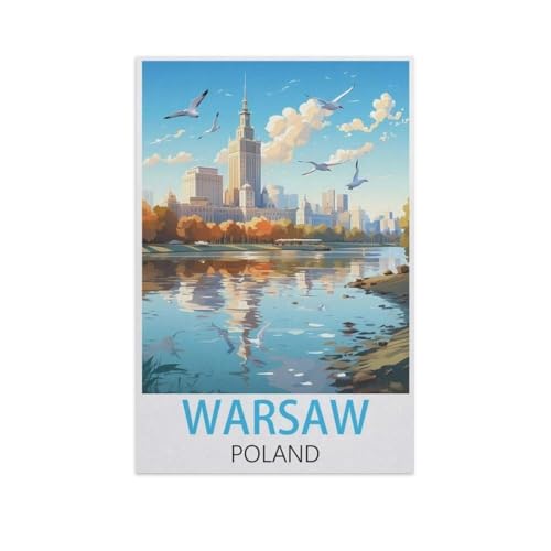 Erwachsene Kinder Puzzles 1000 Teile Puzzle，Warschau Polen，einfaches Puzzle Spiel Rolle Puzzle Bildung Spielzeug Spiel Familie Dekoration（75x50cm）-FT44 von YYHMKBYY