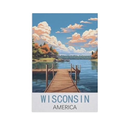 Erwachsene Kinder Puzzles 1000 Teile Puzzle，Wisconsin, Amerika，einfaches Puzzle Spiel Rolle Puzzle Bildung Spielzeug Spiel Familie Dekoration（50x70cm）-FN57 von YYHMKBYY