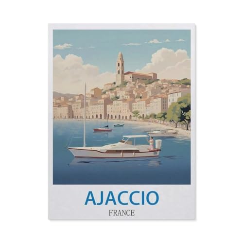 Erwachsene Puzzle 1000 Stück DIY Holz pielzeug，Ajaccio, Frankreich，Creative Einzigartiges Geschenk Persönlichkeit Spiel Erwachsener Kind Puzzle Spielzeug（75x50cm）-EE48 von YYHMKBYY