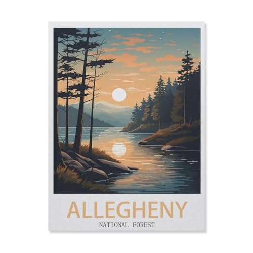 Erwachsene Puzzle 1000 Stück DIY Holz pielzeug，Allegheny National Forest, Pennsylvania，Creative Einzigartiges Geschenk Persönlichkeit Spiel Erwachsener Kind Puzzle Spielzeug（75x50cm）-EI99 von YYHMKBYY
