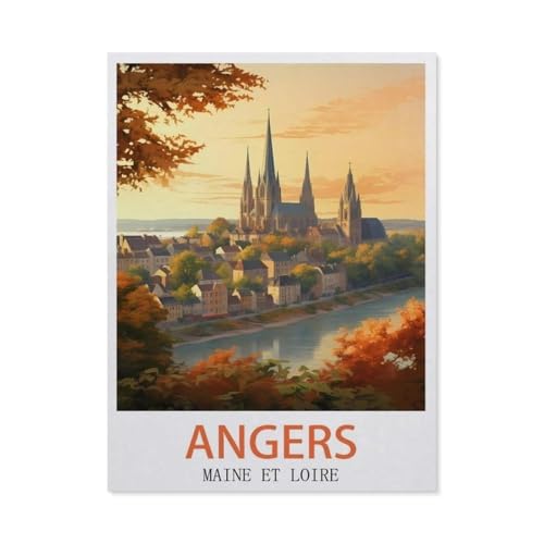 Erwachsene Puzzle 1000 Stück DIY Holz pielzeug，Angers Maine Et Loire，Creative Einzigartiges Geschenk Persönlichkeit Spiel Erwachsener Kind Puzzle Spielzeug（75x50cm）-GP64 von YYHMKBYY