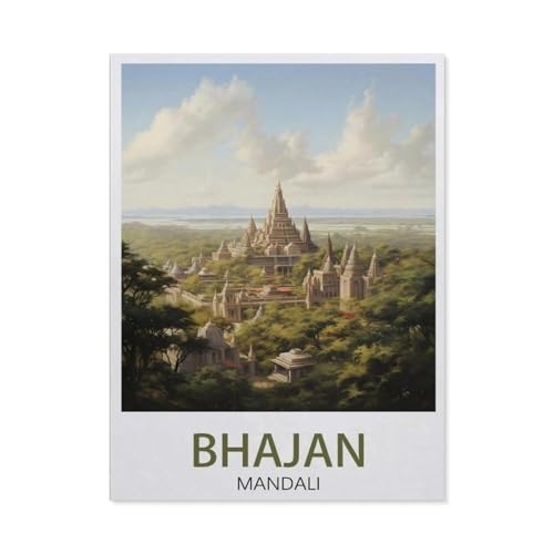 Erwachsene Puzzle 1000 Stück DIY Holz pielzeug，Bhajan Mandali, Indien, Landschaft，Creative Einzigartiges Geschenk Persönlichkeit Spiel Erwachsener Kind Puzzle Spielzeug（75x50cm）-DX25 von YYHMKBYY