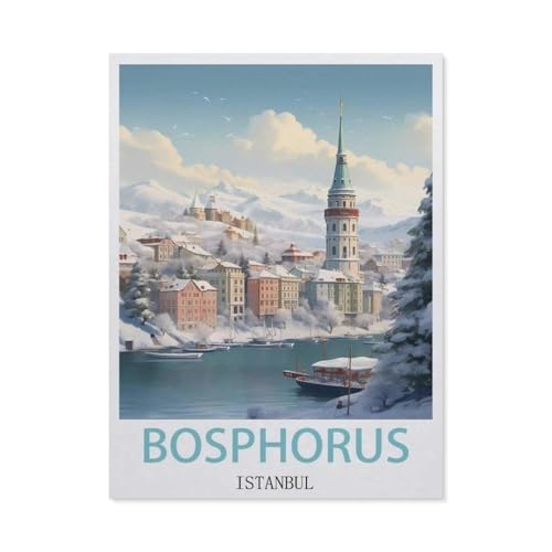 Erwachsene Puzzle 1000 Stück DIY Holz pielzeug，Bosporus, Istanbul，Creative Einzigartiges Geschenk Persönlichkeit Spiel Erwachsener Kind Puzzle Spielzeug（75x50cm）-DJ32 von YYHMKBYY