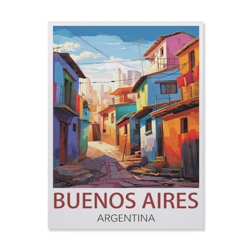 Erwachsene Puzzle 1000 Stück DIY Holz pielzeug，Buenos Aires, Argentinien，Creative Einzigartiges Geschenk Persönlichkeit Spiel Erwachsener Kind Puzzle Spielzeug（75x50cm）-DR38 von YYHMKBYY