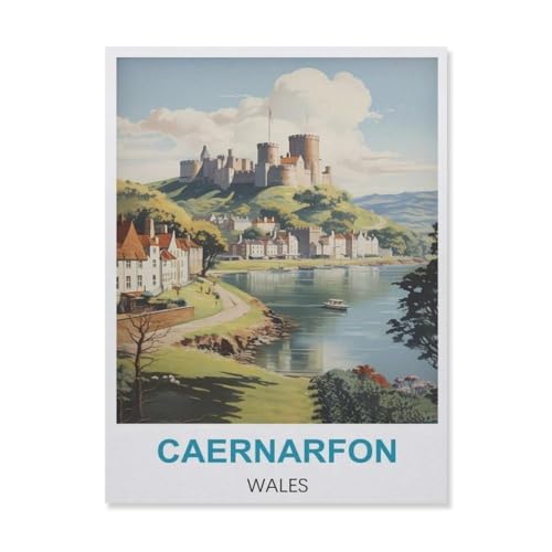 Erwachsene Puzzle 1000 Stück DIY Holz pielzeug，Caernarfon Wales，Creative Einzigartiges Geschenk Persönlichkeit Spiel Erwachsener Kind Puzzle Spielzeug（75x50cm）-FG45 von YYHMKBYY