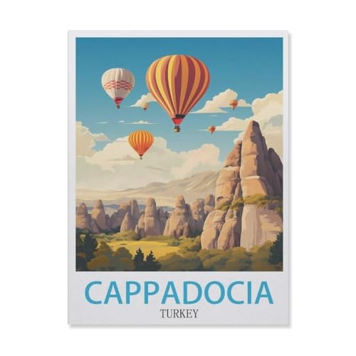 Erwachsene Puzzle 1000 Stück DIY Holz pielzeug，Cappadocia, Türkei，Creative Einzigartiges Geschenk Persönlichkeit Spiel Erwachsener Kind Puzzle Spielzeug（75x50cm）-DN70 von YYHMKBYY