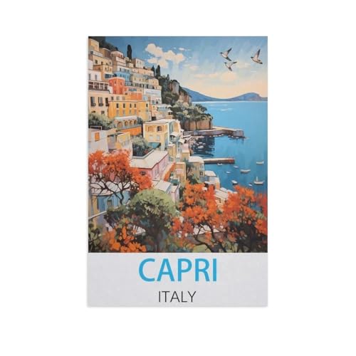 Erwachsene Puzzle 1000 Stück DIY Holz pielzeug，Capri Italien，Creative Einzigartiges Geschenk Persönlichkeit Spiel Erwachsener Kind Puzzle Spielzeug（75x50cm）-FP100 von YYHMKBYY