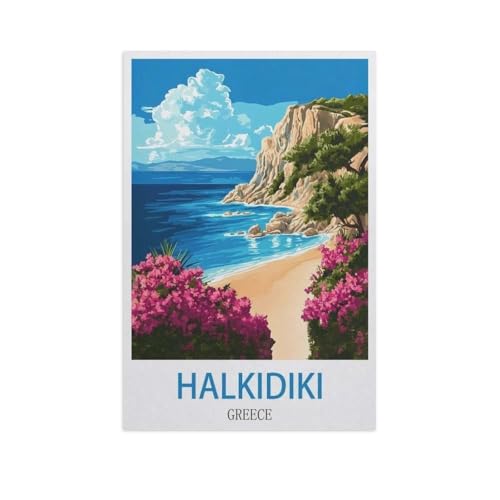 Erwachsene Puzzle 1000 Stück DIY Holz pielzeug，Chalkidiki, Griechenland，Creative Einzigartiges Geschenk Persönlichkeit Spiel Erwachsener Kind Puzzle Spielzeug（75x50cm）-FX33 von YYHMKBYY