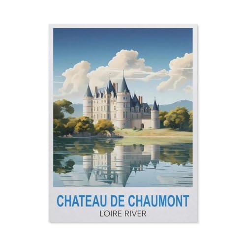 Erwachsene Puzzle 1000 Stück DIY Holz pielzeug，Chateau De Chaumont Loire River，Creative Einzigartiges Geschenk Persönlichkeit Spiel Erwachsener Kind Puzzle Spielzeug（75x50cm）-GO91 von YYHMKBYY