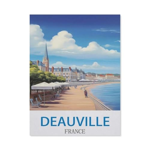 Erwachsene Puzzle 1000 Stück DIY Holz pielzeug，Deauville, Frankreich，Creative Einzigartiges Geschenk Persönlichkeit Spiel Erwachsener Kind Puzzle Spielzeug（75x50cm）-EA17 von YYHMKBYY