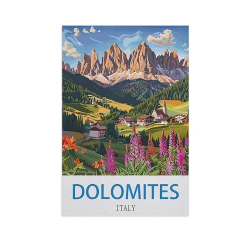 Erwachsene Puzzle 1000 Stück DIY Holz pielzeug，Dolomiten, Italien，Creative Einzigartiges Geschenk Persönlichkeit Spiel Erwachsener Kind Puzzle Spielzeug（75x50cm）-GA25 von YYHMKBYY