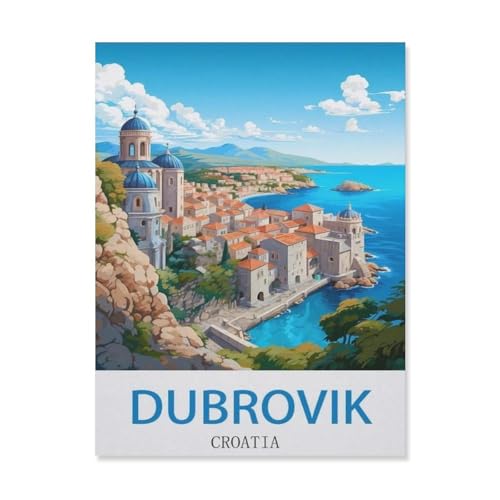Erwachsene Puzzle 1000 Stück DIY Holz pielzeug，Dubrovik, Kroatien，Creative Einzigartiges Geschenk Persönlichkeit Spiel Erwachsener Kind Puzzle Spielzeug（75x50cm）-EF21 von YYHMKBYY