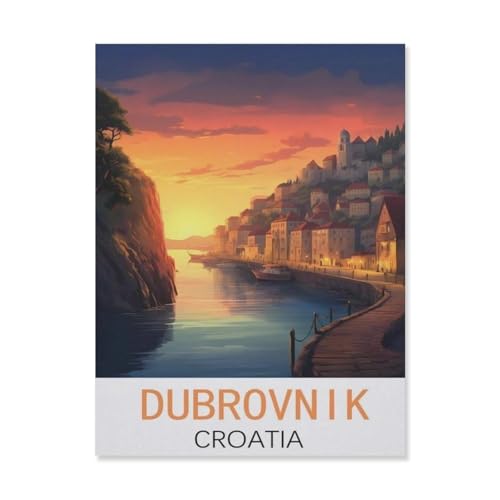 Erwachsene Puzzle 1000 Stück DIY Holz pielzeug，Dubrovnik, Kroatien，Creative Einzigartiges Geschenk Persönlichkeit Spiel Erwachsener Kind Puzzle Spielzeug（75x50cm）-FL59 von YYHMKBYY