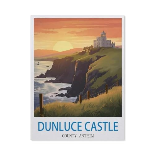 Erwachsene Puzzle 1000 Stück DIY Holz pielzeug，Dunluce Castle, County Antrim，Creative Einzigartiges Geschenk Persönlichkeit Spiel Erwachsener Kind Puzzle Spielzeug（75x50cm）-DY71 von YYHMKBYY