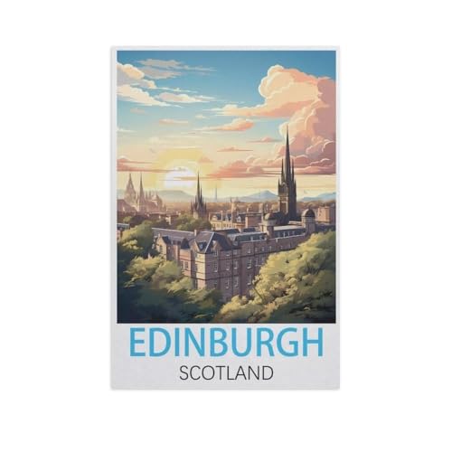 Erwachsene Puzzle 1000 Stück DIY Holz pielzeug，Edinburgh, Schottland，Creative Einzigartiges Geschenk Persönlichkeit Spiel Erwachsener Kind Puzzle Spielzeug（75x50cm）-FP24 von YYHMKBYY