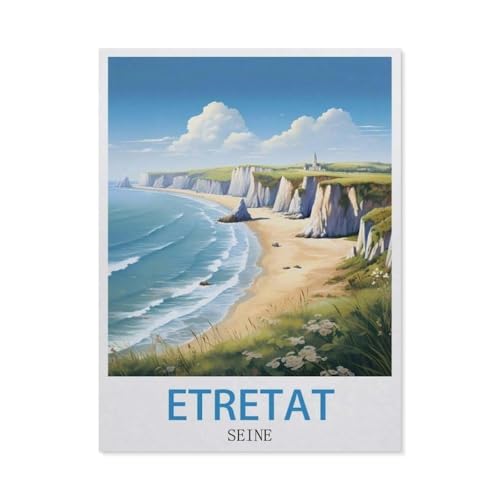 Erwachsene Puzzle 1000 Stück DIY Holz pielzeug，Etretat Seine，Creative Einzigartiges Geschenk Persönlichkeit Spiel Erwachsener Kind Puzzle Spielzeug（75x50cm）-GO18 von YYHMKBYY